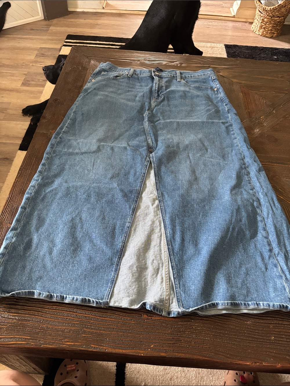 GAP Light Blue Denim Skirt with Front Zip Detail